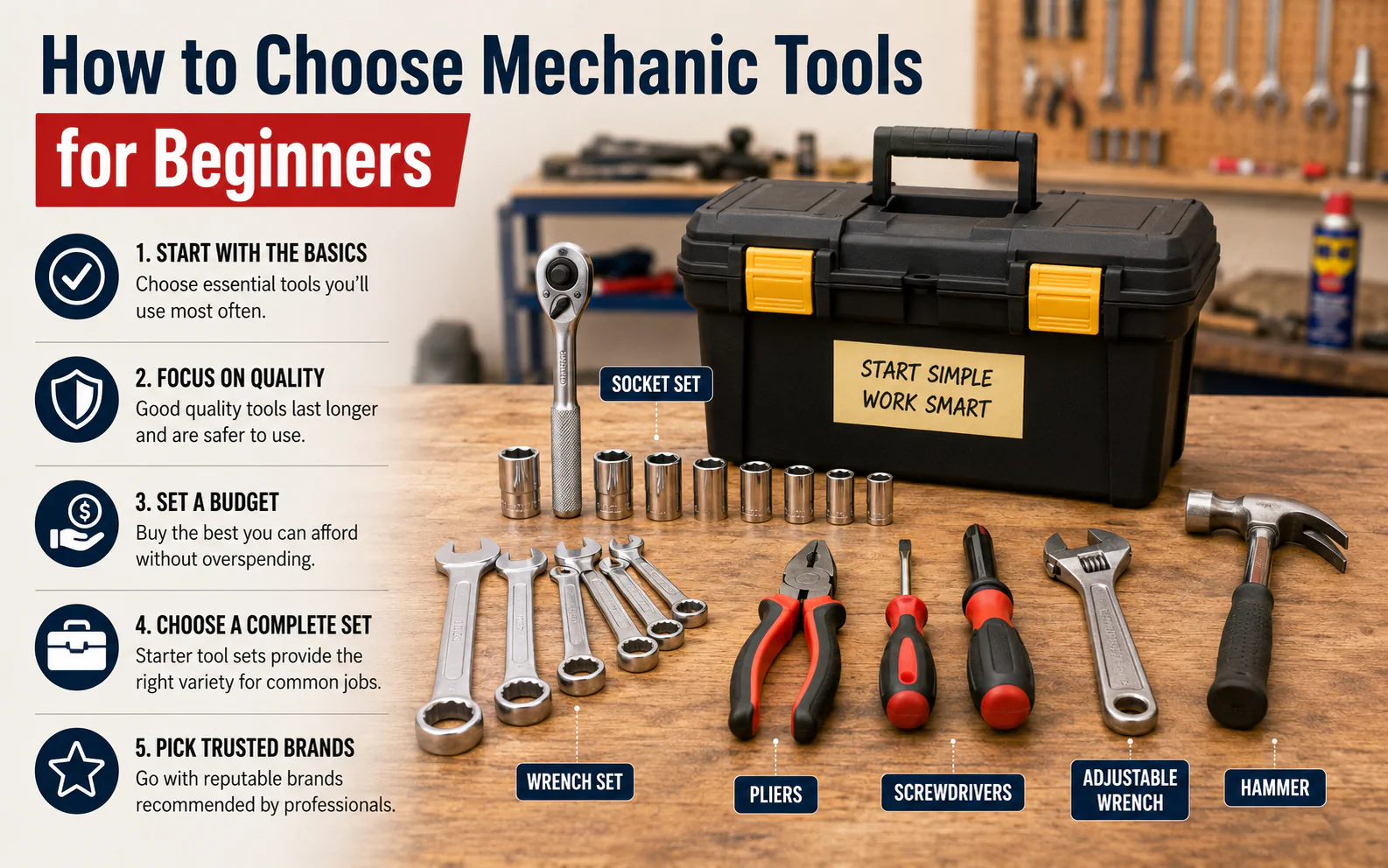 How to Choose Mechanic Tools for Beginners: Practical Buying Steps